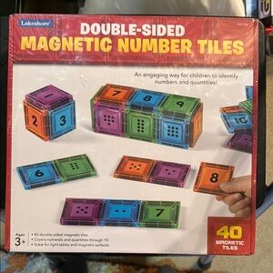 Double-Sided Magnetic Number Tiles - Multicolor